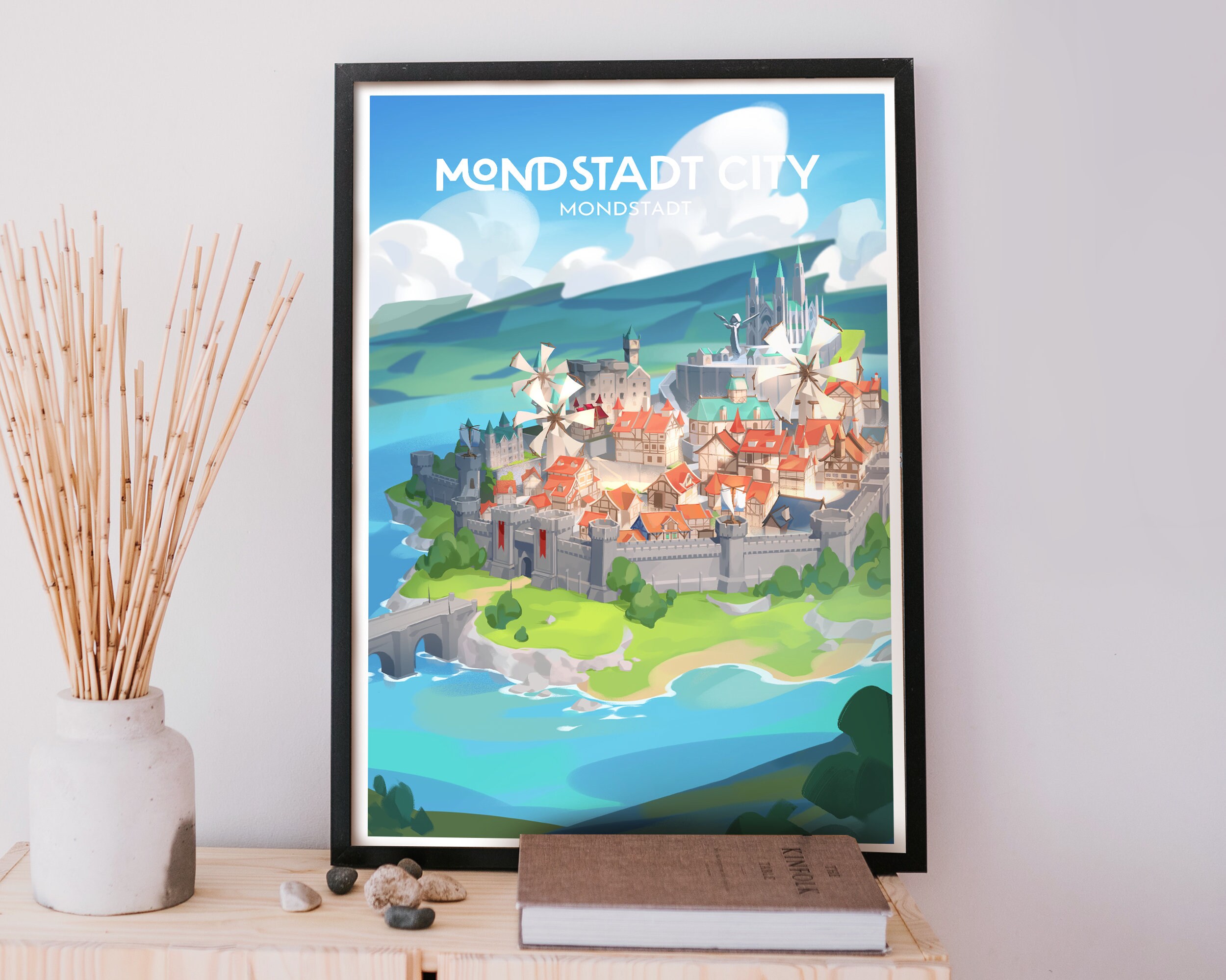 Mondstadt City Travel Poster Etsy