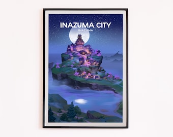 Inazuma City Travel Poster