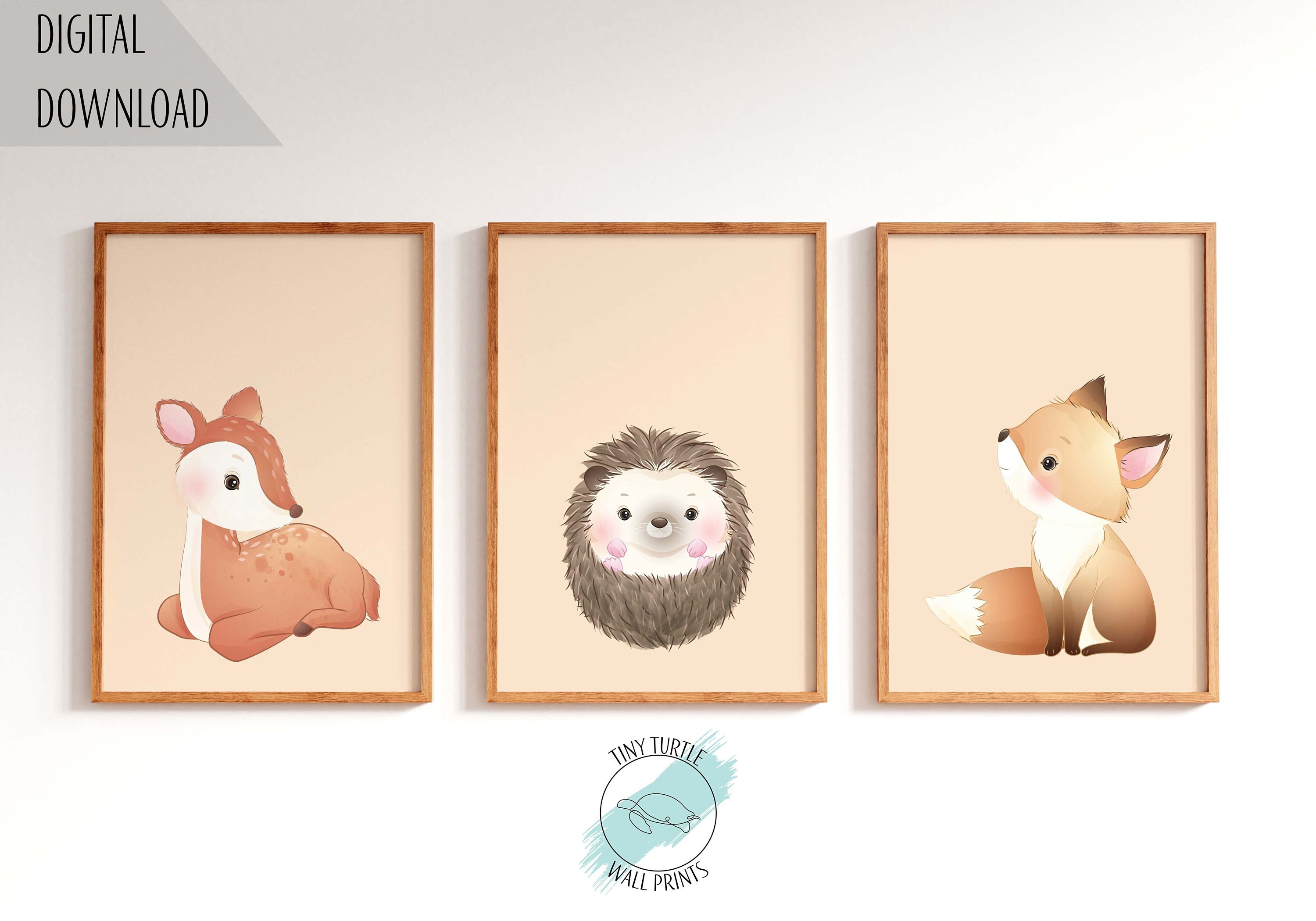Woodland Wall Art Set of 3 Forest Animal Nursery Prints Etsy Australia
