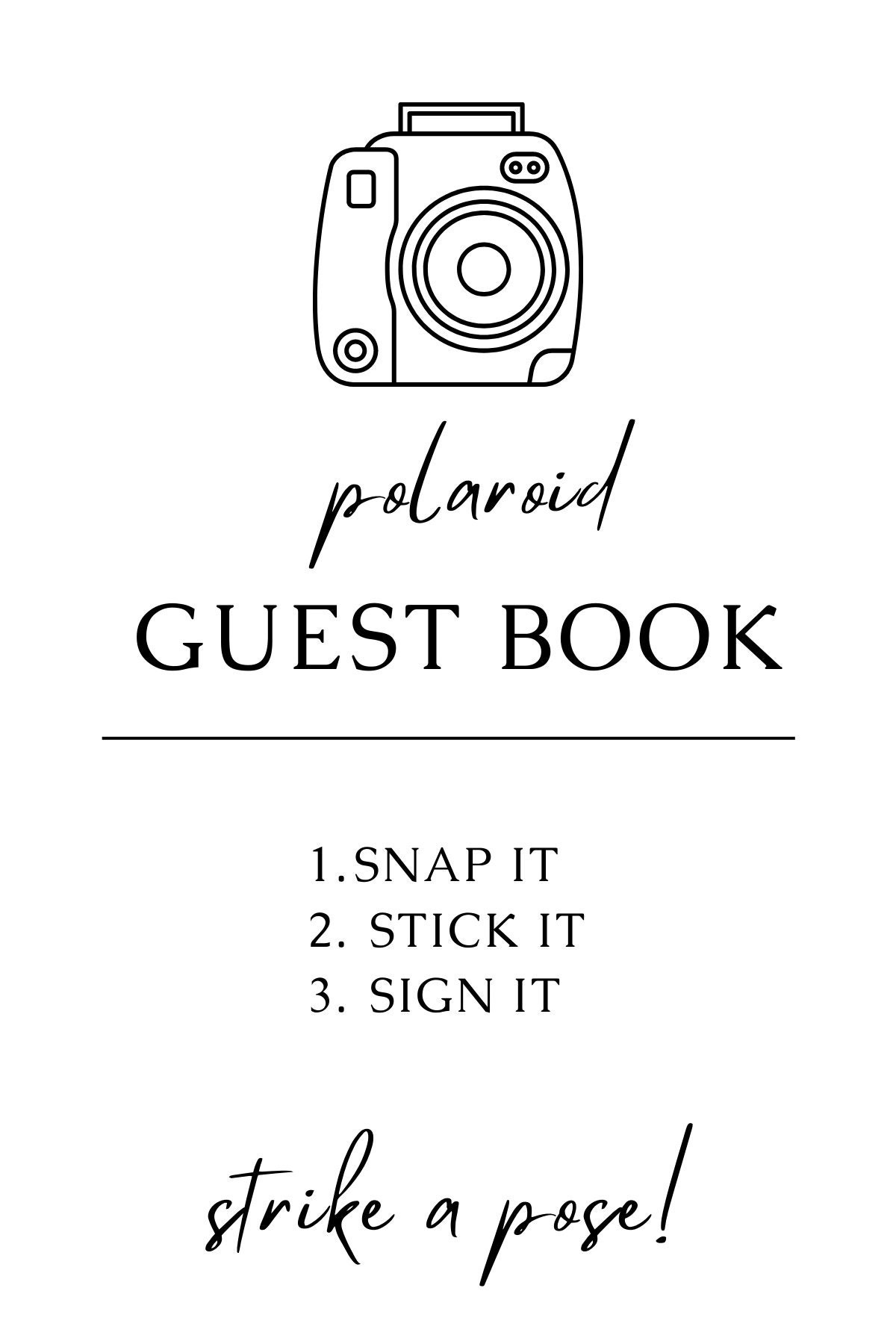 Polaroid Guest Book Printable Etsy