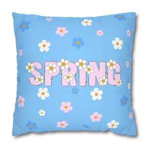 Funda de almohada con estampado floral de primavera, decoración acogedora para el hogar, regalo de primavera, funda de almohada con estampado de flores, cojín decorativo para sofá, acento de dormitorio de temporada
