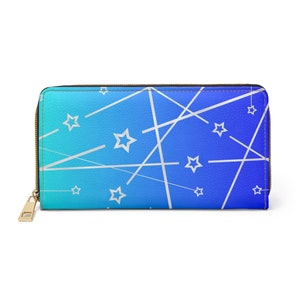 Cartera con cremallera. Diseño abstracto, Blue Ombre, Regalo para ella.