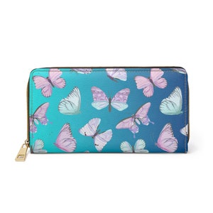 Cartera con cremallera. Bonitas mariposas, idea de regalo para mujeres, idea de regalo de Navidad.