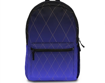 Backpack. Back to School bag, ombre black and blue.