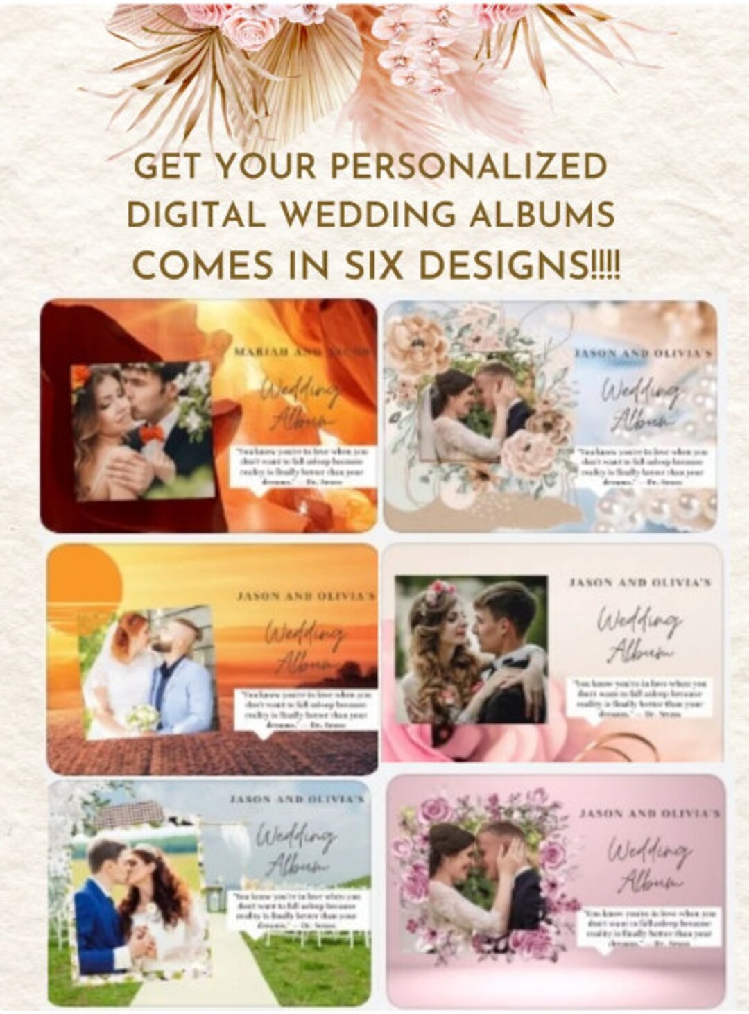 Wedding Album Digital Wedding Album Custom Personalized Etsy