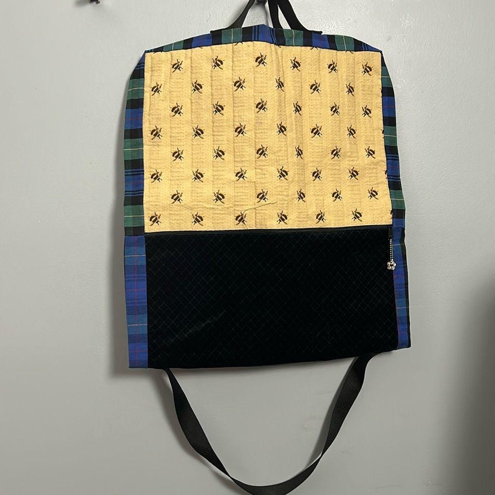 Vintage Nordic House Designs 90s Floral Plaid Velvet Hanging  display picture 1