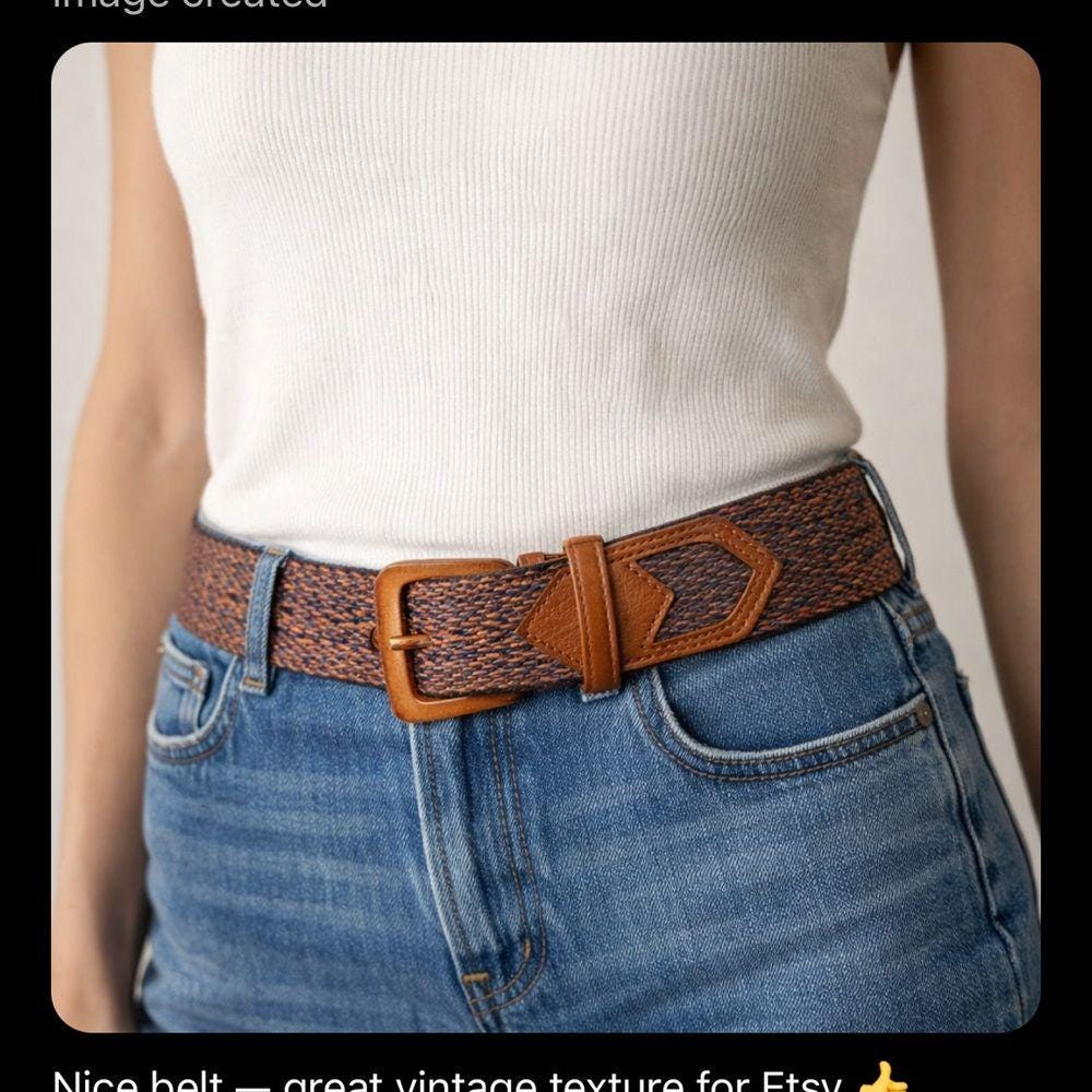 Ginnie Johansen Vintage Navy/Brown Leather Adjustable 2 Buckle Belt Ginnie Johansen Belt - Etsy main image 2