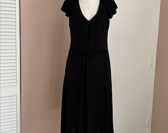 Vintage Ann Taylor LOFT Dress Black Cotton Ruffle Sleeveless Women 4P -  Etsy Denmark