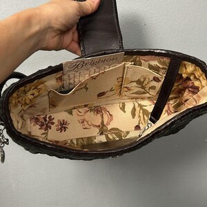 Vintage Brighton Wendy Style Woven Shoulder Bag straw and leather image 10