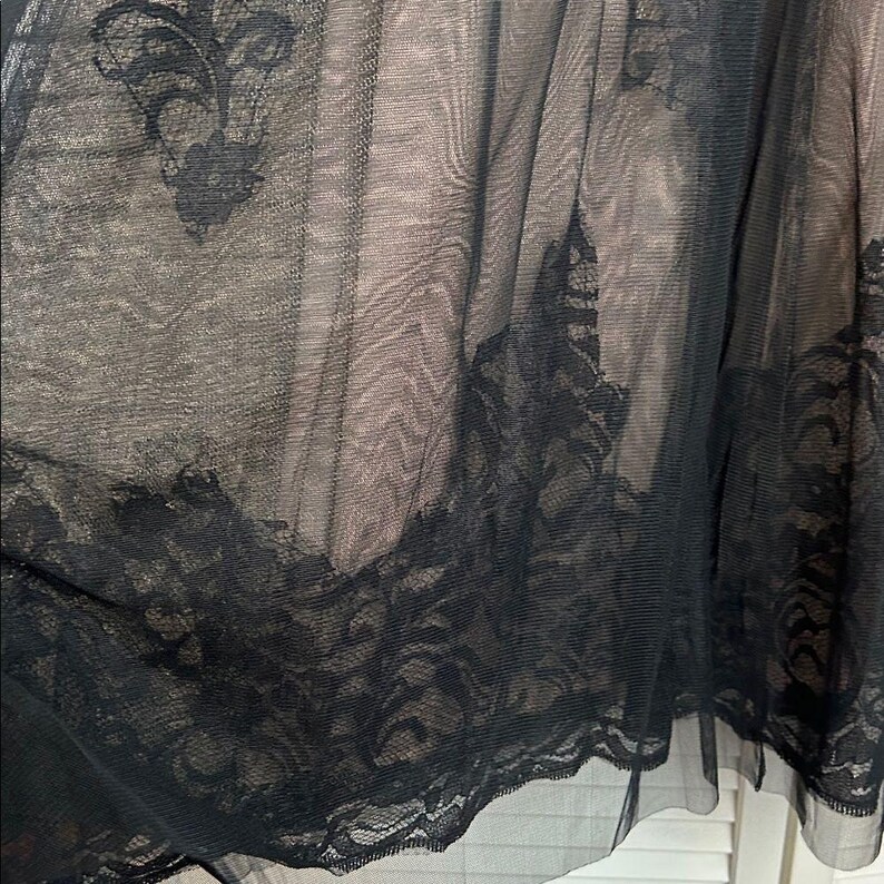 Vintage BCBG Maxazria Strapless Midi Black Lace Overlay cocktail Y2K dress 6 image 11