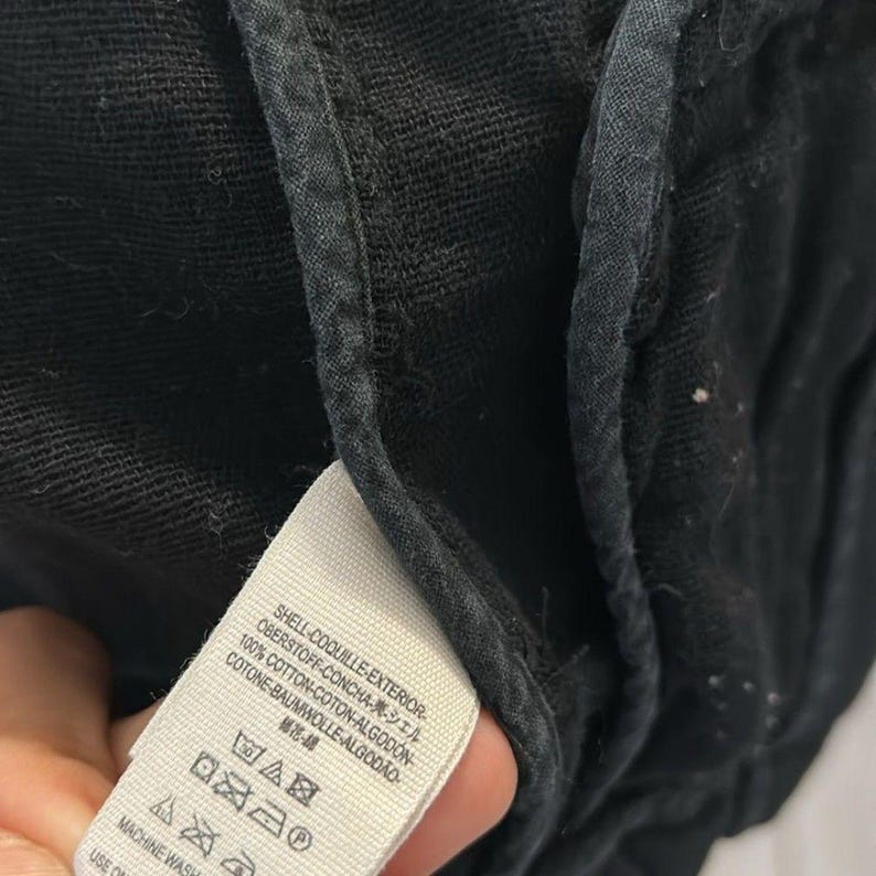 Free People Black Cotton Textured Blazer with Tailored Fit size small army image 10