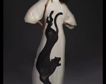 Yukio silk one shoulder designer maxi caftan kaftan dress gown robe coverup