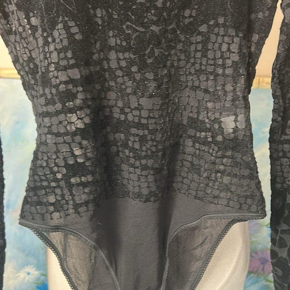 Ritmo di Perla Black Backless Fitted Bodysuit vintage size 44 View 3