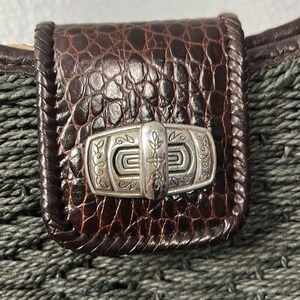 Vintage Brighton Wendy Style Woven Shoulder Bag straw and leather image 8
