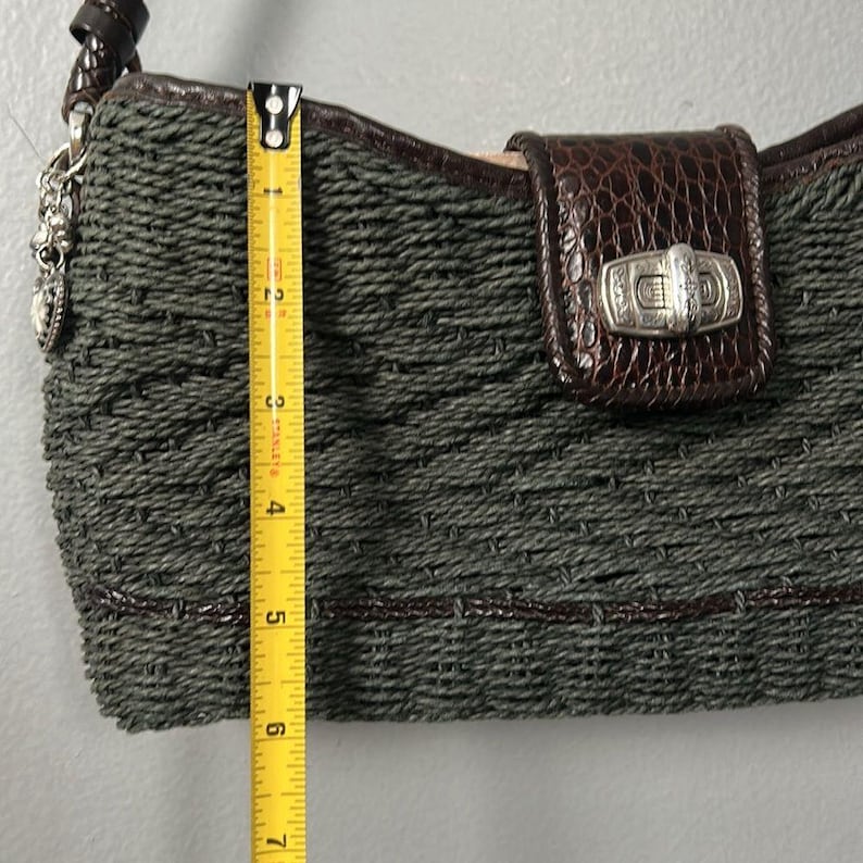 Vintage Brighton Wendy Style Woven Shoulder Bag straw and leather image 16