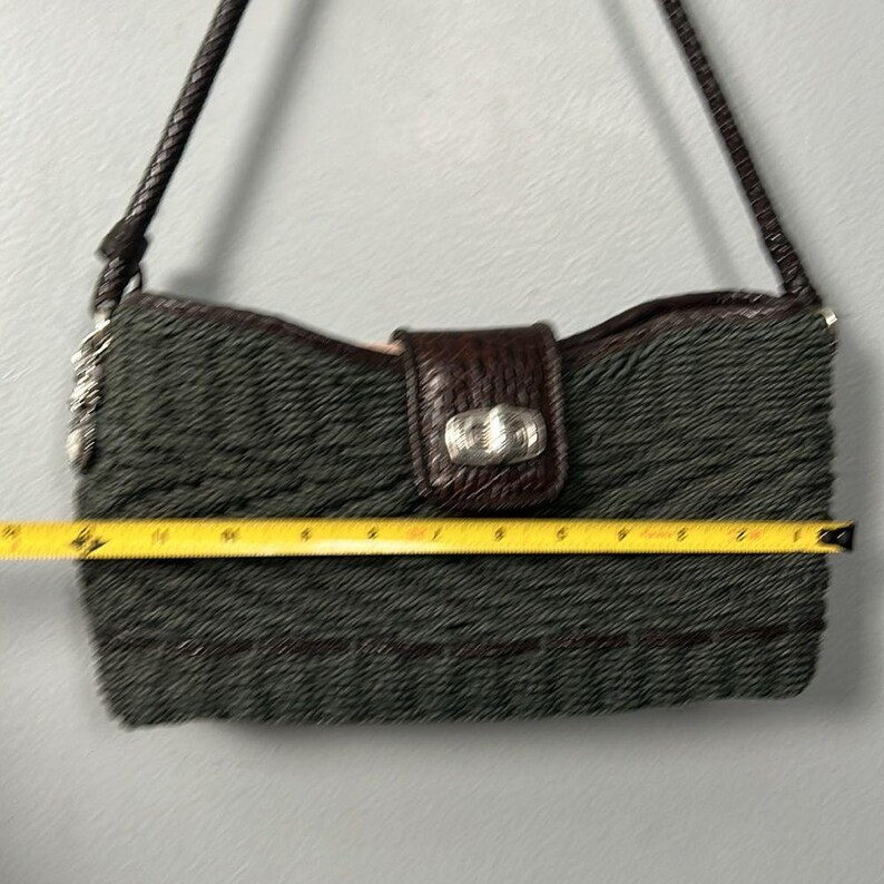 Vintage Brighton Wendy Style Woven Shoulder Bag straw and leather image 15