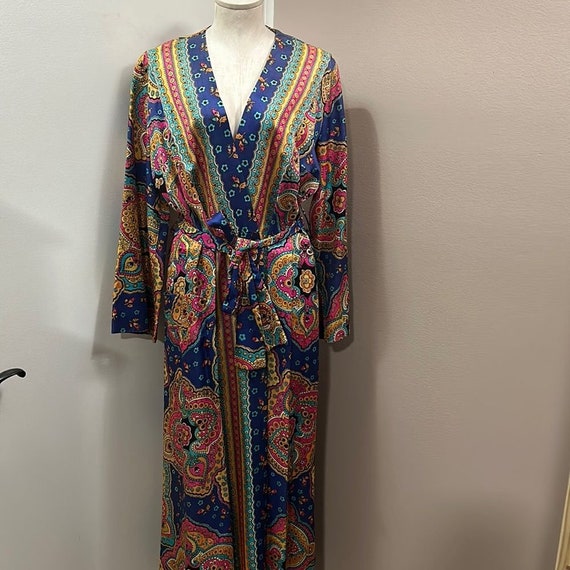 Saybury Vintage Colorful Belted Robe - image 1