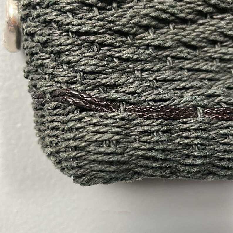 Vintage Brighton Wendy Style Woven Shoulder Bag straw and leather image 6