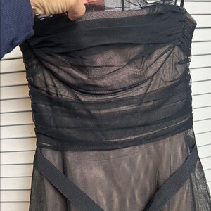 Vintage BCBG Maxazria Strapless Midi Black Lace Overlay cocktail Y2K dress 6 image 16