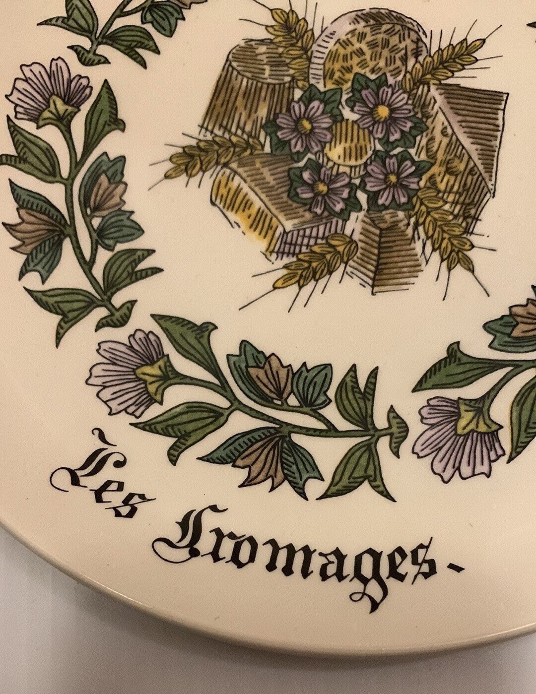 French Vintage Gien Cheese Plate Set, Retro Cheese Plates, Les Fromages