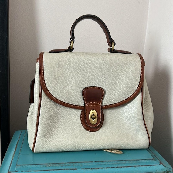 バッグ Vintage COACH Bag Sheridan collection Vintage Coach Sheridan Monticello Bag: Pebble Leather Top Handle