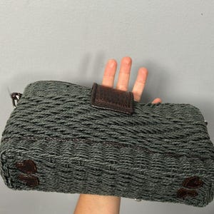 Vintage Brighton Wendy Style Woven Shoulder Bag straw and leather image 13