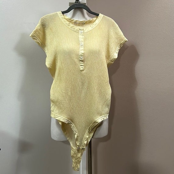Escada Vintage Gold Silk Bodysuit size 40 - image 1