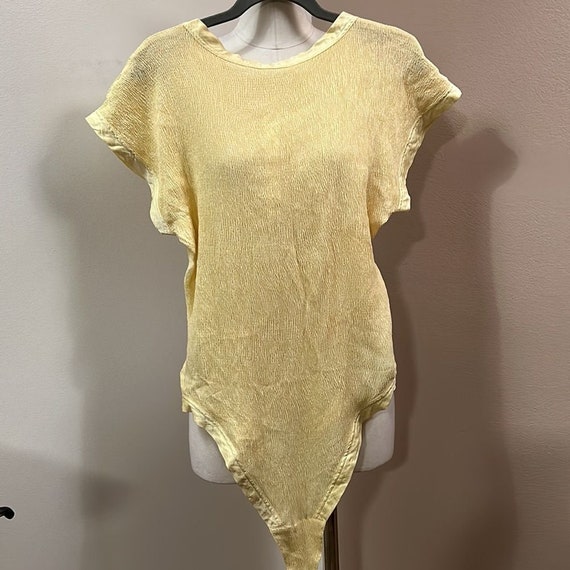 Escada Vintage Gold Silk Bodysuit size 40 - image 7