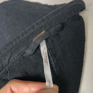 Free People Black Cotton Textured Blazer with Tailored Fit size small army image 9