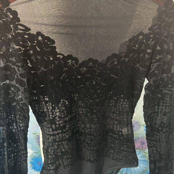 Ritmo di Perla Black Backless Fitted Bodysuit vintage size 44 View 6
