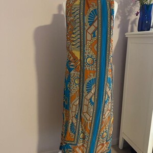 Ärmelloses Boho Midikleid aus Seide in Türkis und Rost Größe Anthropologie 14 Bild 9
