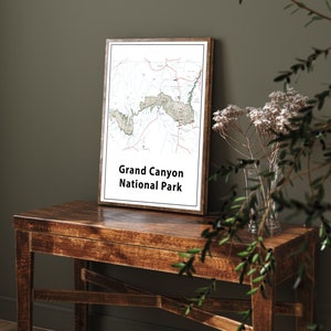 Custom National Park Map Poster - Grand Canyon  -  Map Poster - 20&quot;x30&quot;