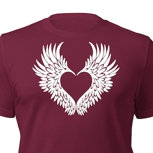 Heart Wings Unisex T-Shirt | Punk Style Tee | Love Inspired Graphic Tee | Angel Wings Design | Rock-n-Roll Shirt | Love Themed Shirt