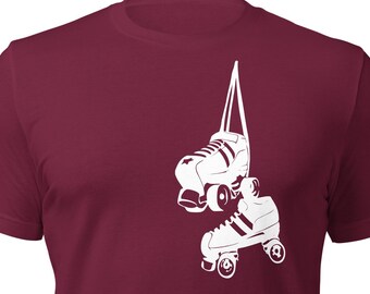 Hanging Skates Unisex T-Shirt | Crew Neck | Graphic Tee | Roller Derby | Roller Skates | Skates | Skating | Jammer | Blocker