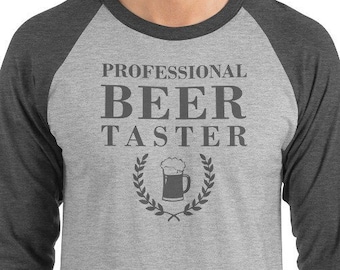 Camiseta unisex de manga 3/4 con cuello redondo, camiseta con gráficos, para catadores de cerveza profesionales, para cervecerías artesanales, cervecerías artesanales y cervecerías artesanales