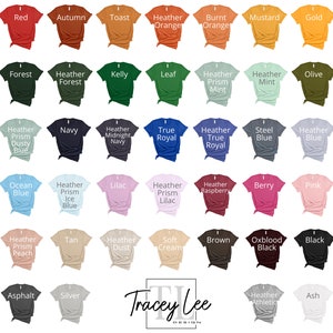Bella and Canvas 3001 t-shirt color options