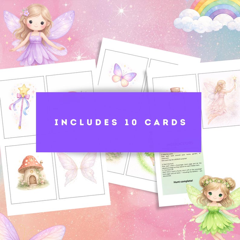 Fairy Scavenger Hunt Printable Party Game for Kids, Enchanted Birthday ...