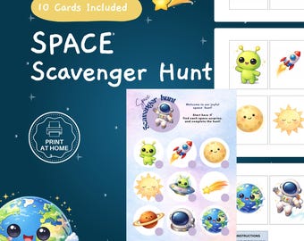 Outer Space Scavenger Hunt for Kids, Fun Space Game, Indoor Outdoor ...