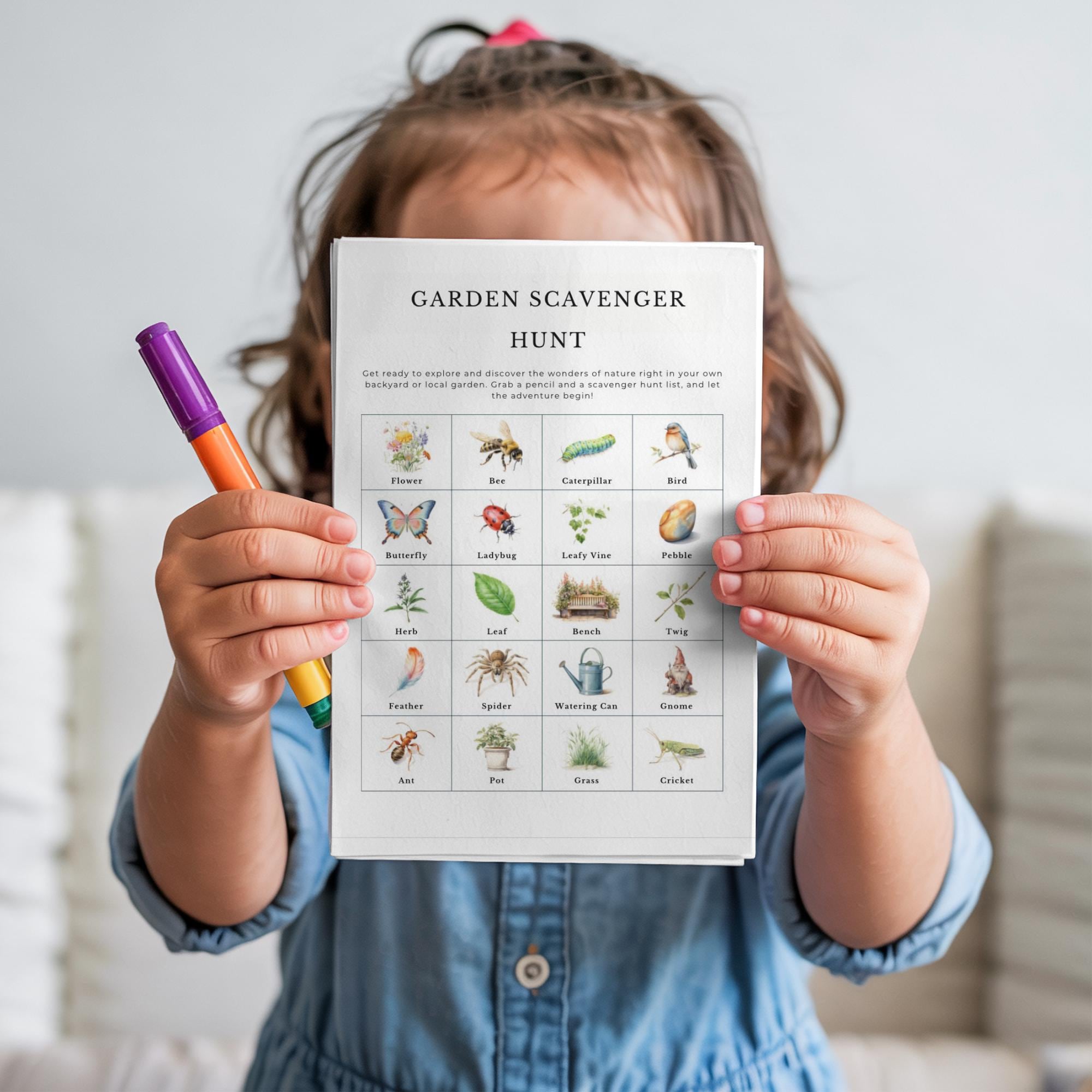 Garden Scavenger Hunt Printable PDF, Outdoor Kids Activity, Fun Nature ...