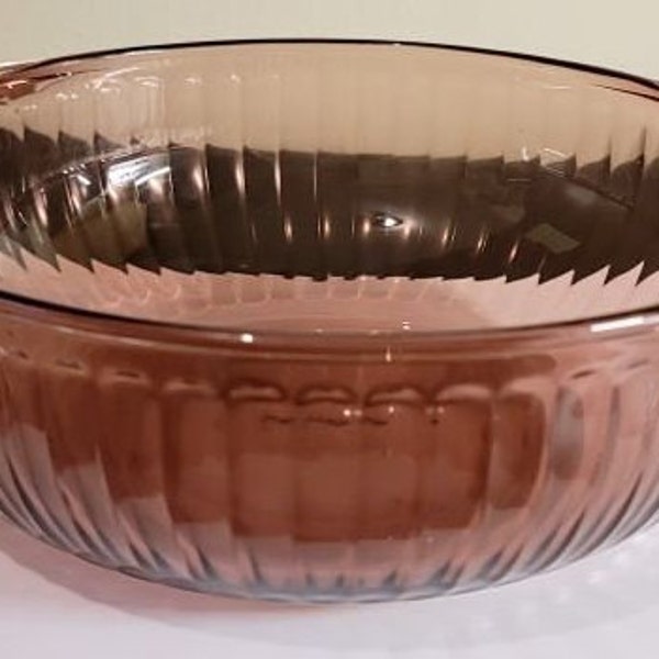 Vintage Pyrex 024-S 2qt cranberry gerippte Auflaufform