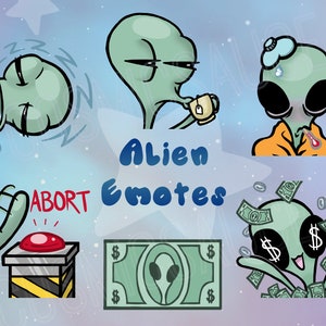 ALIEN EMOTE PACK (6) | Twitch Emotes | Discord Emote | Sub Emotes
