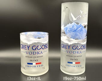 Upcycled Grey Goose Bottle Candle, Bar Decor