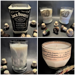 Liquor Candle, Bourbon Gift, Liquor Bottle Candle, Birthday Gift, Bar Décor, For Him, For Her, Custom Soy Wax Candle, Upcycled, Father's Day