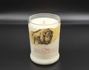 Buffalo Trace Bourbon Bottle Candle, Man Cave Bar Decor, Soy Wax