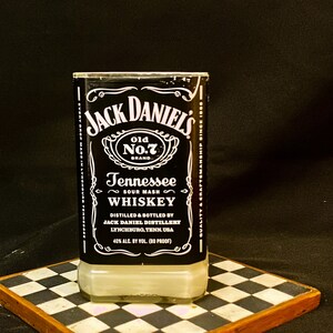 Jack Daniel&#39;s Candle, Made to Order, Unique Gift, Liquor Bottle Candle, Man Cave, Bar Décor, Whiskey Candle, Upcycled, Birthday Gift