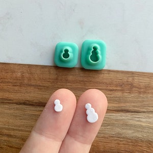 Micro Snowman Clay Cutter | Winter Clay Cutter | Snow Person Polymer Clay