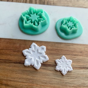 Classic Snowflake Polymer Clay Cutter | Embossed Snowflake Clay Cutter | Winter Themed Jewelry