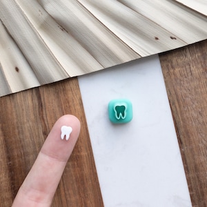 Tooth Micro Clay Cutter | Small Molar Stud Earring | Dental Themed Jewelry