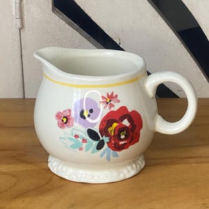 Floral Pattern Ceramic Creamer Pitcher | Vintage Style Serving Ware