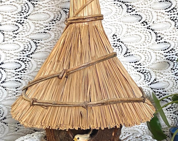 Featured listing image: 14" Thatched Roof decorative Bird House